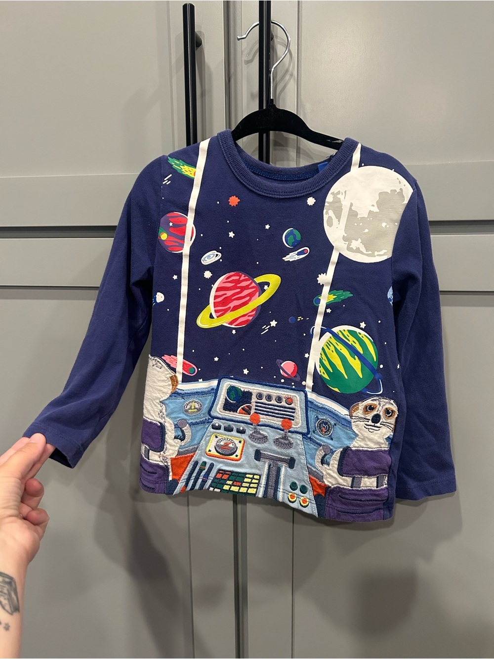 3-4T Boden meerkat space shirt